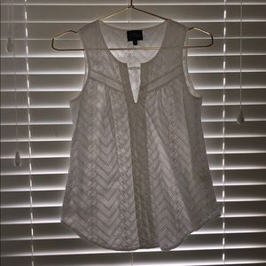 White eyelet top
